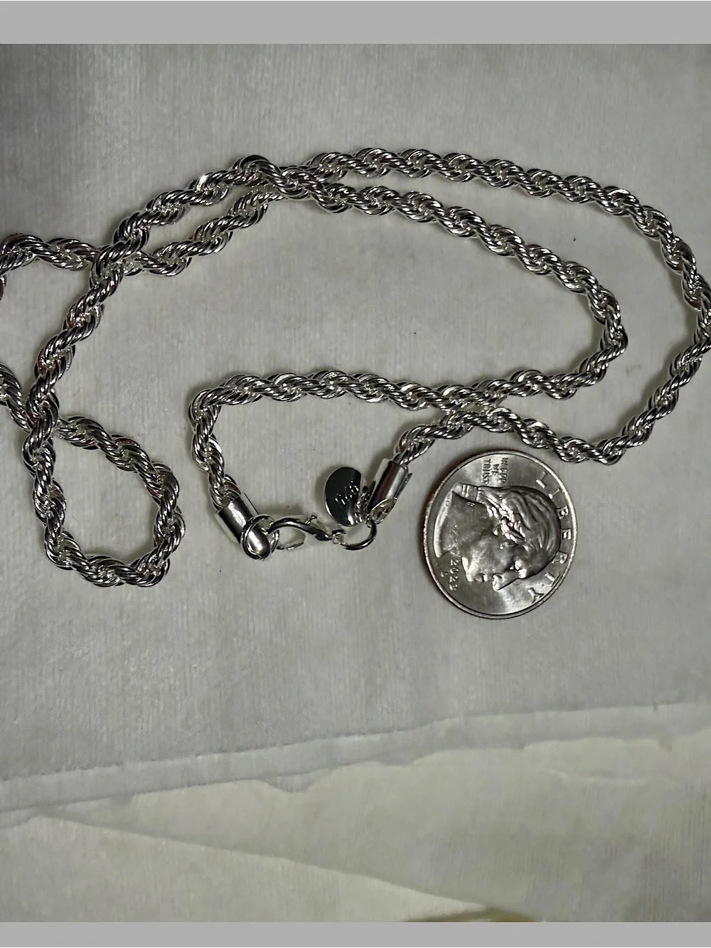 Silver Rope Chain Necklace - Picture 3 of 3